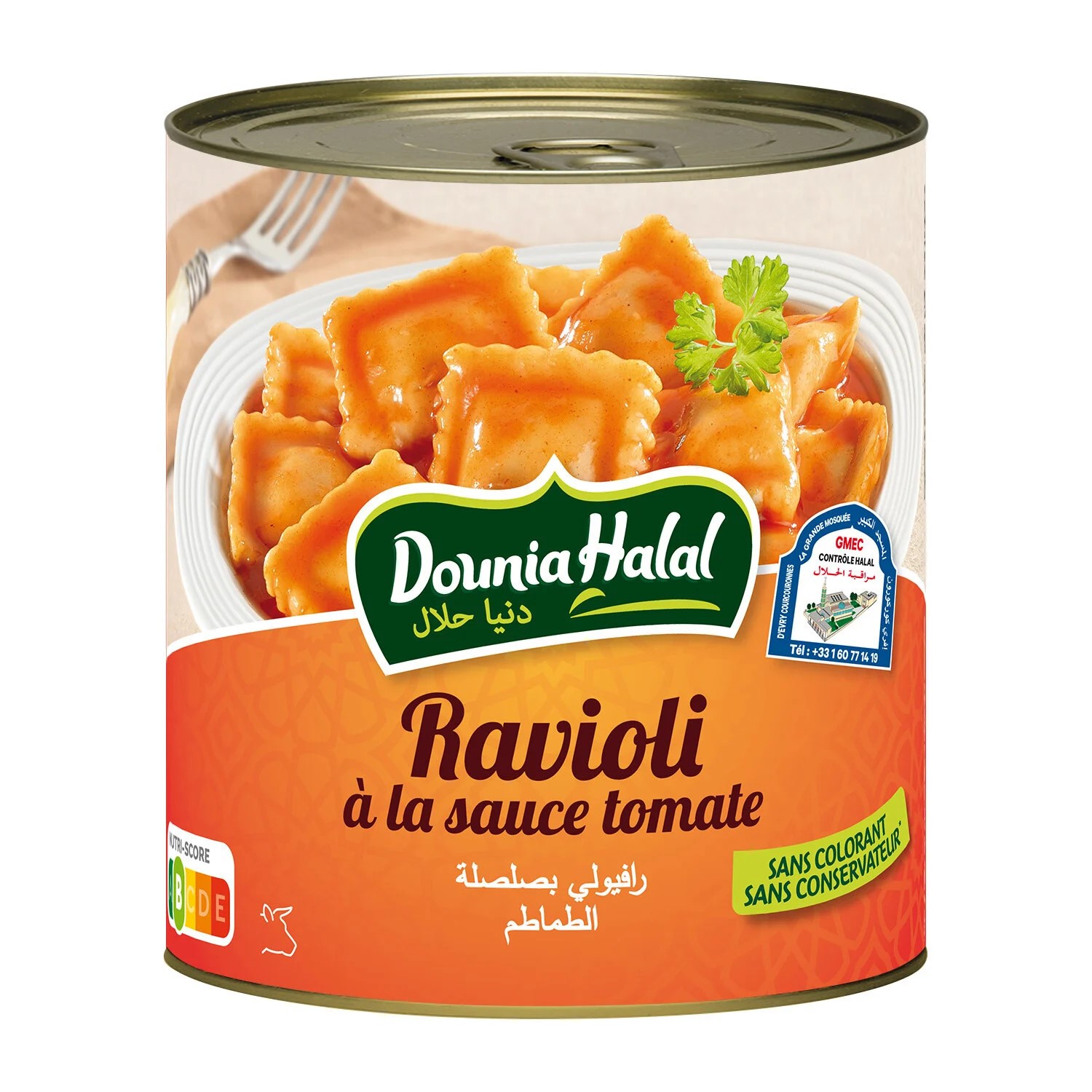 DOUNIA HALAL - Ravioli sauce tomate - Boite 4/4 - 800 gr